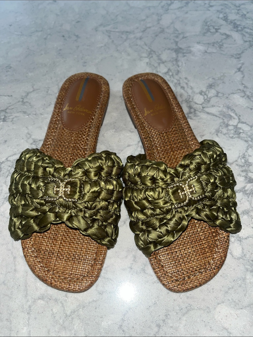 Sam‎ Edelman Bridget slide sandals in Moss green Size 5 NEW